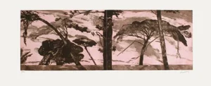 1980s "Les Pins Parasols" Etching by Gerardiaz