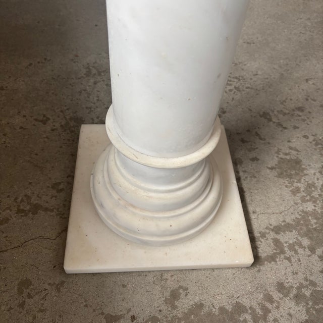 Column in White Marble For Sale - Image 4 of 7