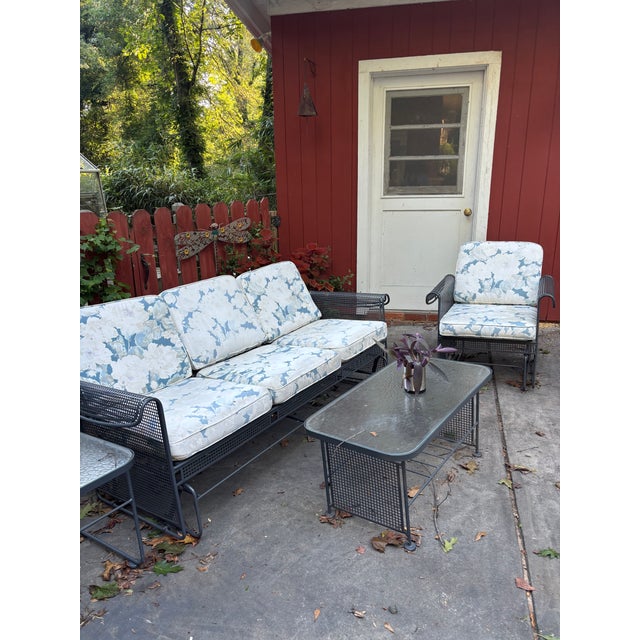 Woodard MCM Glider Sofa and Chair Patio Set, 3 Pieces For Sale - Image 12 of 12