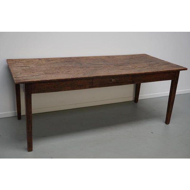 Antique Early 20th Century Dutch Rustic Oak Farmhouse Dining Table For Sale - Image 9 of 18