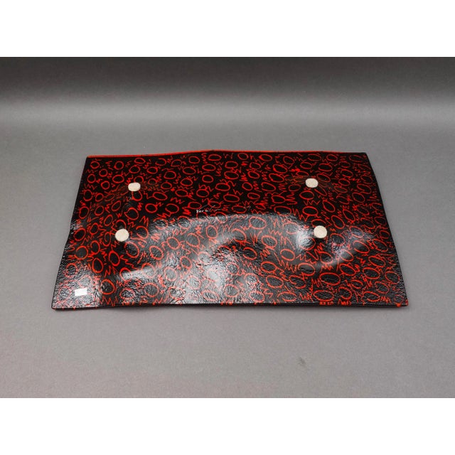 Andreas Meyer Israel Vered Meyer Signed Red Fused Nahariya Glass Platter Tray For Sale - Image 10 of 10