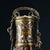 Antique Chinese Bronze Vase With Gold & Silver Inlay, Gemstones & Chain Handle For Sale - Image 4 of 10