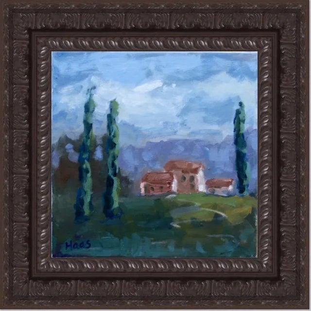 Textile Contemporary Tuscan Landscape Oil Painting For Sale - Image 7 of 12