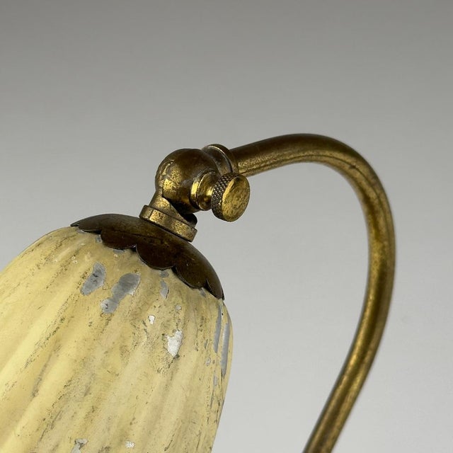 Small Vintage Metal Tulip Table Lamp, Italy, 1950s For Sale - Image 12 of 17
