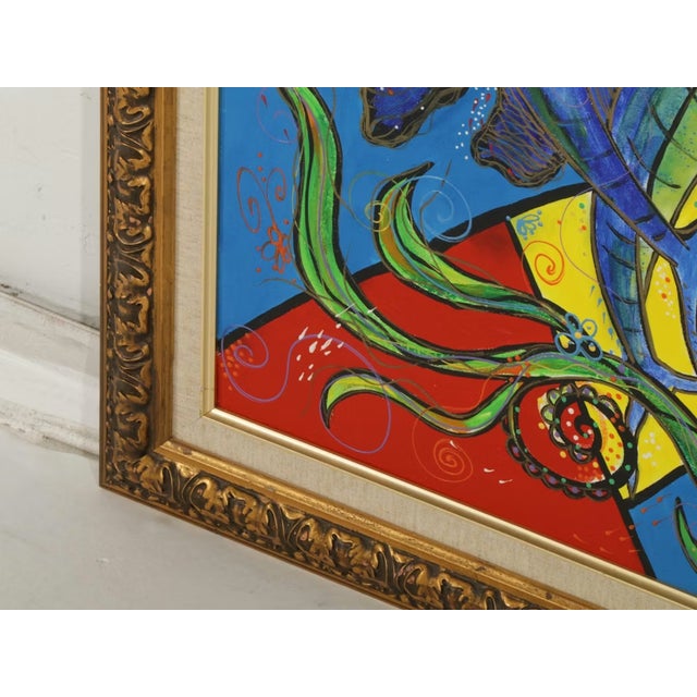 Expressionist Sailfish Oil Painting Framed, 2000 by Emilio Sauma For Sale - Image 13 of 16