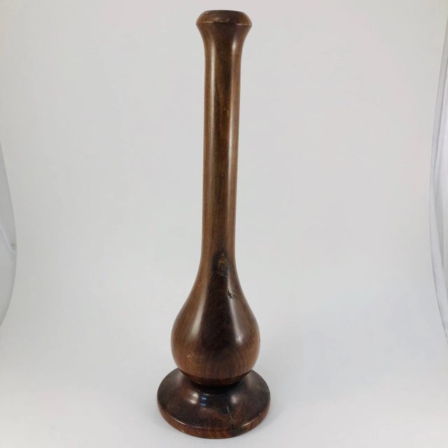 Dating from the 1930s, this is a most delightful vintage candle holder. Crafted with highly polished turned walnut wood...