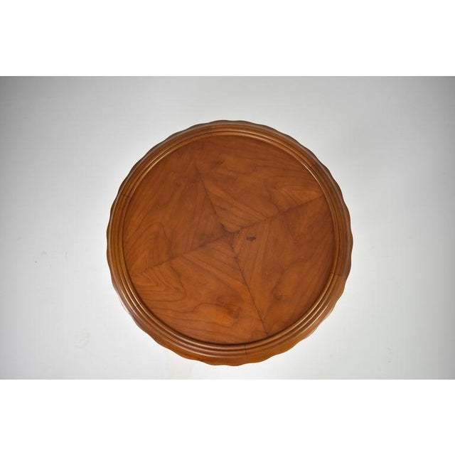 Vintage Italian Scalloped Cherry Side Table Attributed to Paolo Buffa, 1950s For Sale - Image 6 of 10