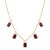 18k Gold Plated Emerald-Cut Garnet Five-Stone Dangle Drop Necklace For Sale