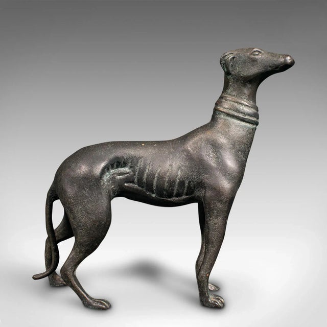 Metal 1930s Vintage French Bronze Greyhound Figure For Sale - Image 7 of 11