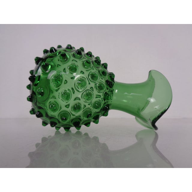 Italian Green Bubble Glass Vase & Bowl from Empoli, 1960s, Set of 2 For Sale - Image 7 of 16