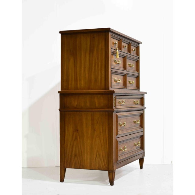 Mid 20th Century Mid Century Transitional 6-Drawer Chest With Brass Hardware by White Furniture For Sale - Image 5 of 16