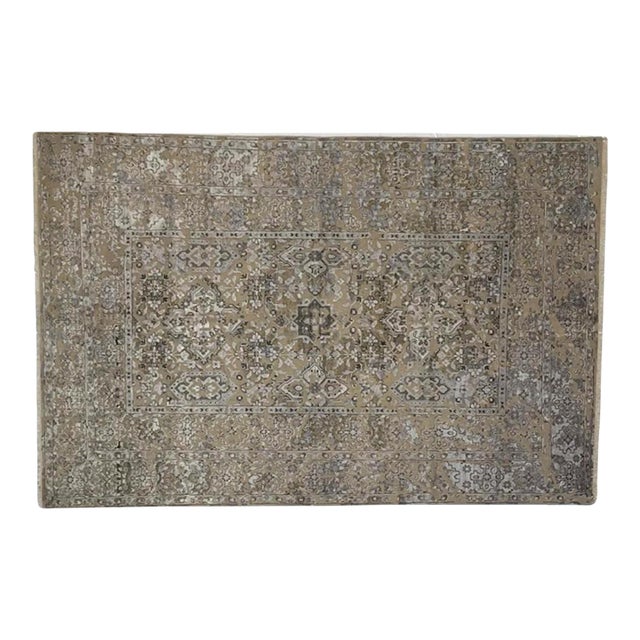 Silk and Wool Agra Rug , 6'1" X 9' For Sale
