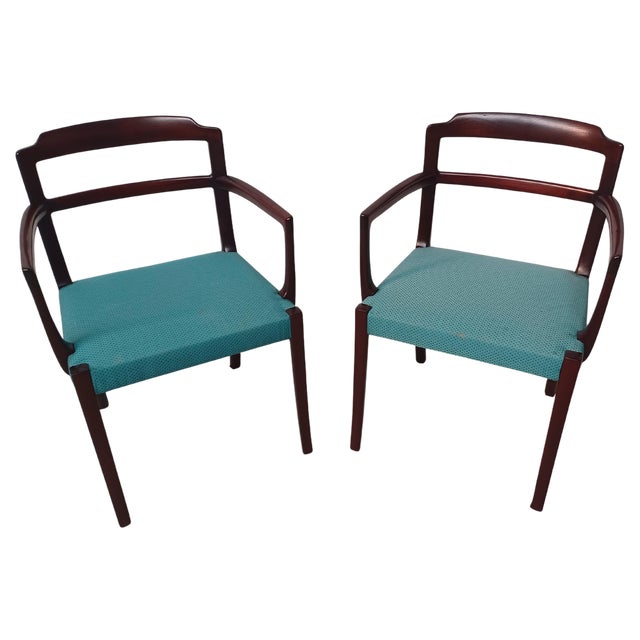 Set of Danish Mahogany Armchairs by Ole Wanscher for A.J. Iversen, Customizable Reupholstery, 1960s For Sale