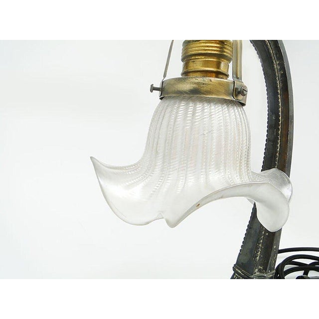 Black Antique Art Nouveau Table Lamp, 1890s For Sale - Image 8 of 9