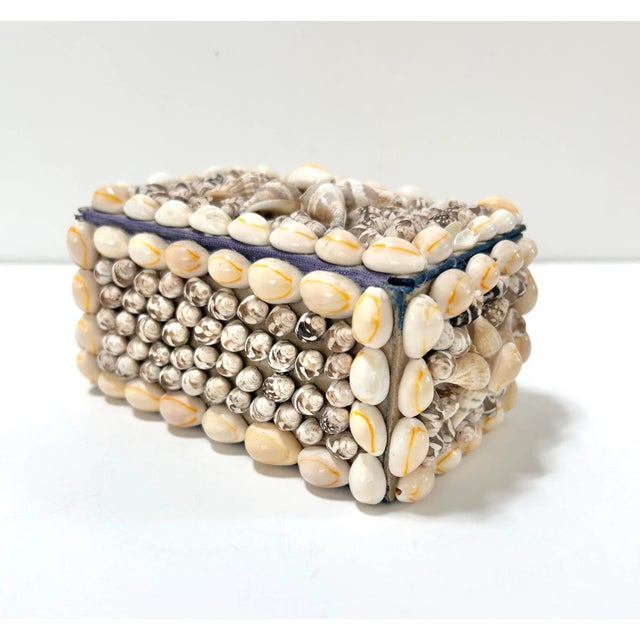 1940s Handcrafted Seashell Box, Coastal Palm Beach Decor For Sale - Image 4 of 10