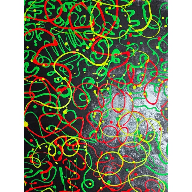Neon Green Oksana Babala Neon Diptych – Abstract Oil Painting on Canvas – 2‑in‑1 Set For Sale - Image 8 of 17