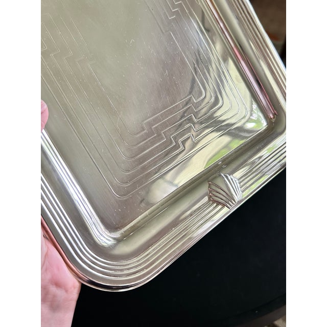 Vintage Towle Silverplate Seashell Art Deco Coastal Tray For Sale - Image 14 of 16