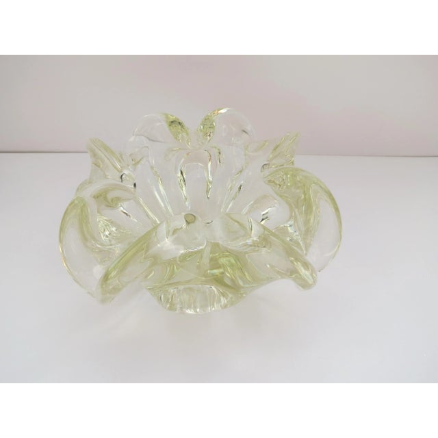 Vintage Murano Blown Glass Clear/Gold Bowl. For Sale In Houston - Image 6 of 6