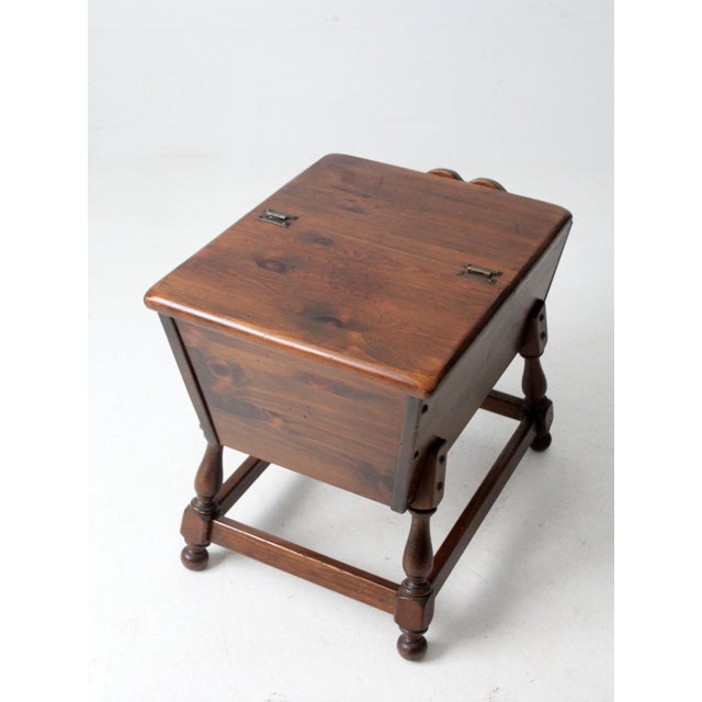 Wood Mid-Century Colonial Revival Magazine Rack End Table For Sale - Image 7 of 18