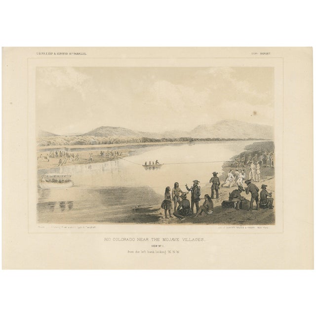 Scenic View of the Rio Colorado Near Mojave Villages, 1856, Paper For Sale