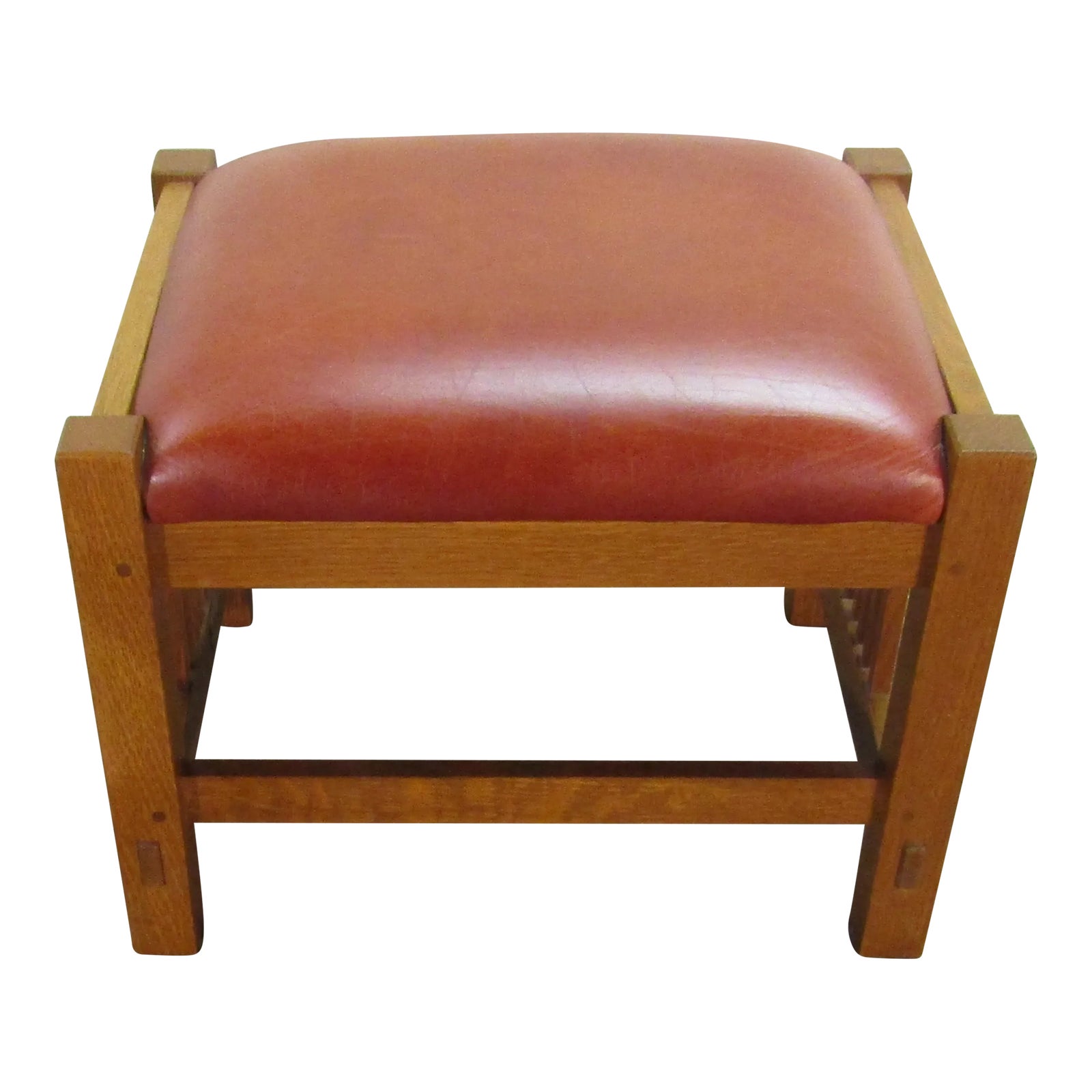 Stickley Mission Oak Arts and Crafts Footstool | Chairish
