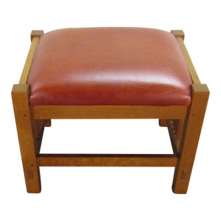 Stickley Mission Oak Arts and Crafts Footstool For Sale