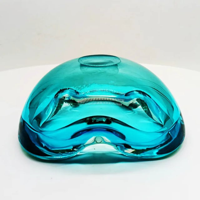Italian Ligh Blue Ashtray in Murano Glass by Flavio Poli for Seguso, 1960s For Sale - Image 7 of 8
