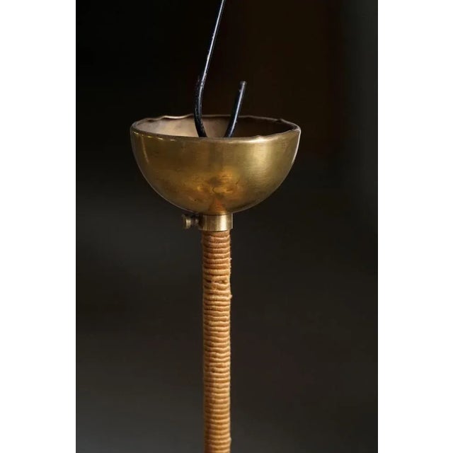 Art Deco Four-Arm Pendant in Glass and Brass, Sweden, 1940s For Sale - Image 9 of 14