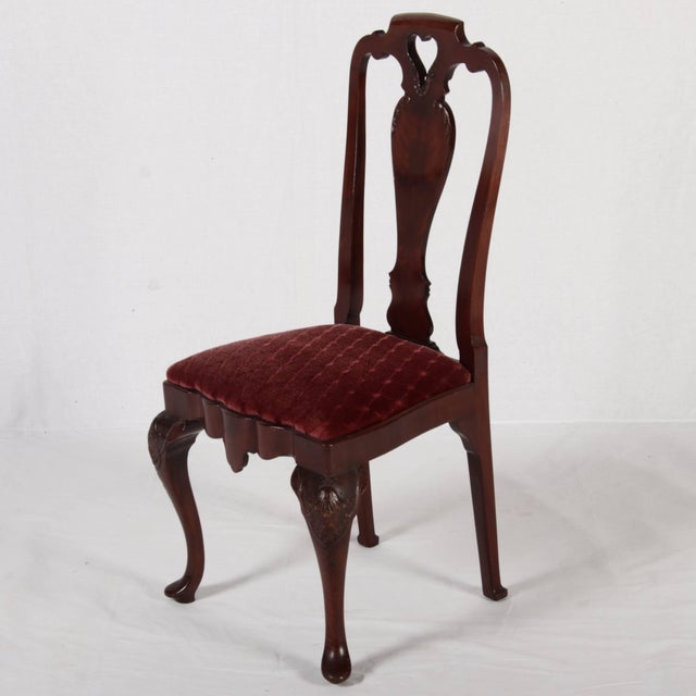Antique Queen Anne Style Chairs in Mahogany, 1910s, Set of 8 For Sale - Image 18 of 18