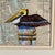 Vintage Ruth James Hand-Painted Pelican and Naples, Florida, Nautical Map Art For Sale - Image 10 of 11