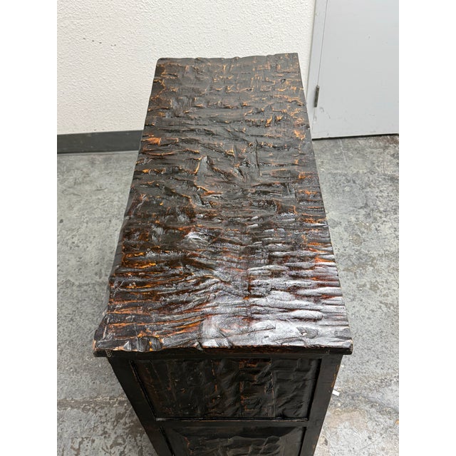 Asian Hand Painted & Lacquered Wood Cabinet, Vintage For Sale In San Francisco - Image 6 of 12