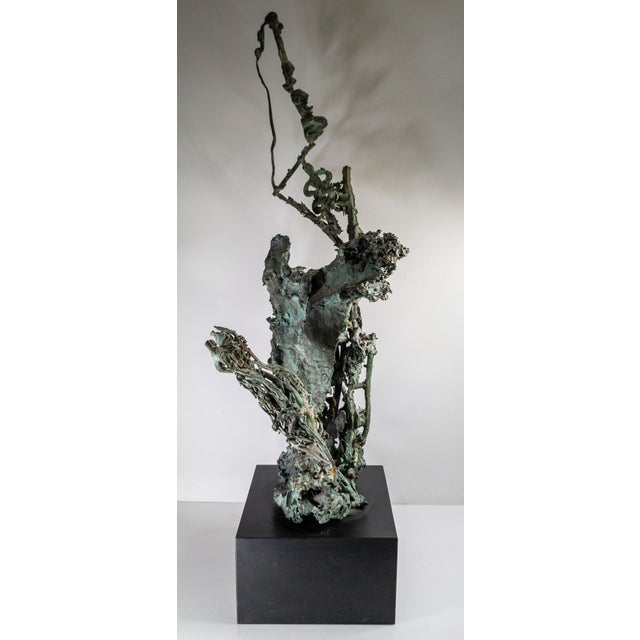 Verdigris Mid-Century Modernist Abstract Brutalist Verdigris Copper Sculpture Mold of Ant Hill Colony For Sale - Image 8 of 16