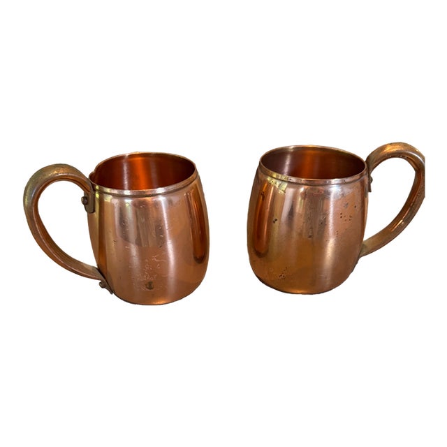Vintage Pair of West Bend Moscow Mule Pure Copper Mugs For Sale