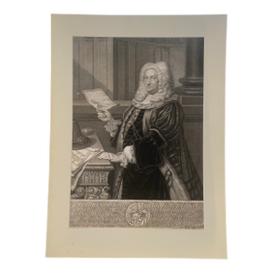 18th-Century German Engraving Portrait of Johannes Sigismun Holzschuher. Reproduction Print