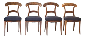 Biedermeier German Shovel Chairs, 1820s, Set of 4