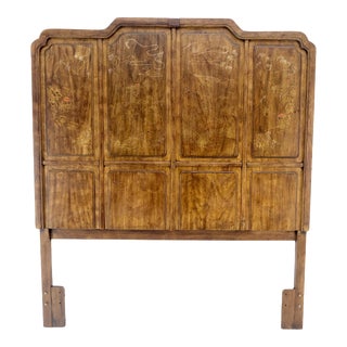 American of Martinsville Painted Decorated Queen Size 68" Tall Headboard Bed MNT For Sale