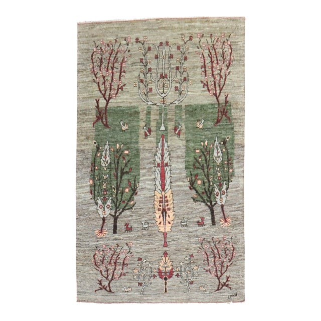 Zabihi Collection Signed Persian Gabbeh Rug For Sale