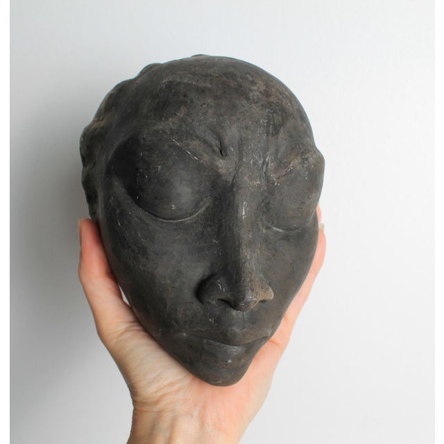 Gene Pearson Signed Non-Glazed Ceramic African Female Mask For Sale - Image 9 of 10