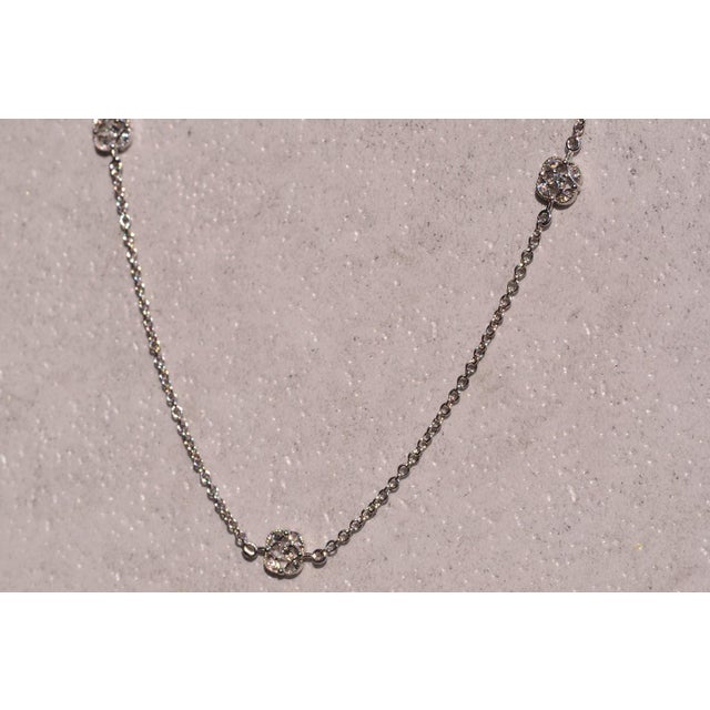 Contemporary The 131st Street: Tacori Signed White Gold and Natural Diamond Station Chain For Sale - Image 3 of 4