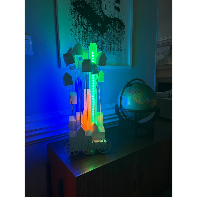 White Signed Joe Hemes "Flowering City" Architectural Light Sculpture, 2017, Unique Contemporary Artwork For Sale - Image 8 of 14