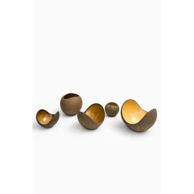 Set of 5 ceramic bowls by hjördis oldfors, 1950's additional information: material: ceramic style: mid century,...