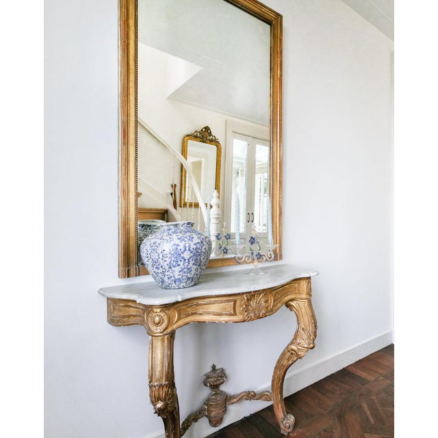 Antique French Louis XV Giltwood Console or Side Table, 19th Century For Sale - Image 10 of 11