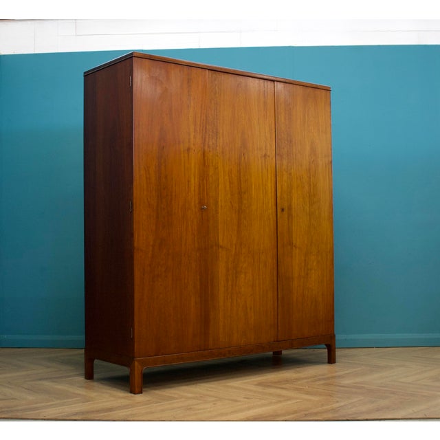 Danish Teak Three-Door Wardrobe, 1960s For Sale - Image 13 of 13