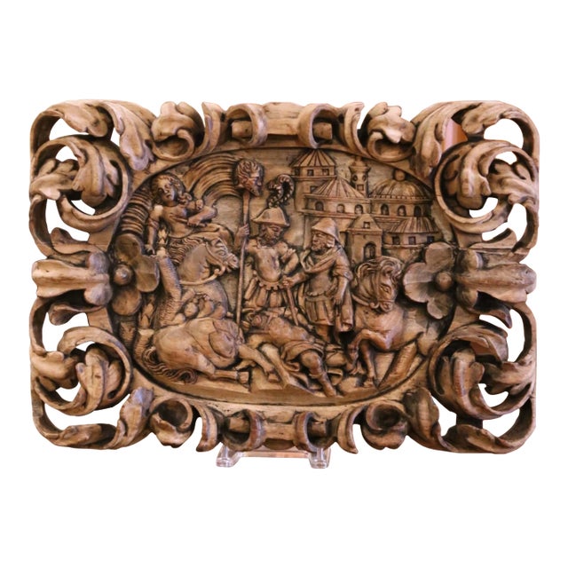 17th Century French Carved Bleached Ebony Plaque "The Conversion of Saint Paul" For Sale