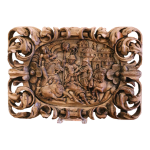 17th Century French Carved Bleached Ebony Plaque "The Conversion of Saint Paul"