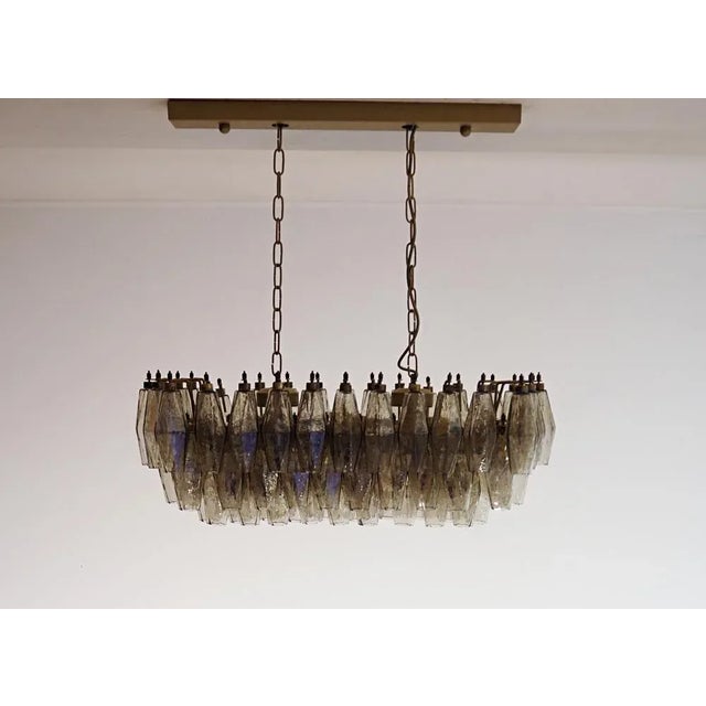 Murano Poliedri Chandelier by Carlo Scarpa with 84 Smoked Glasses, 1990s For Sale - Image 9 of 12