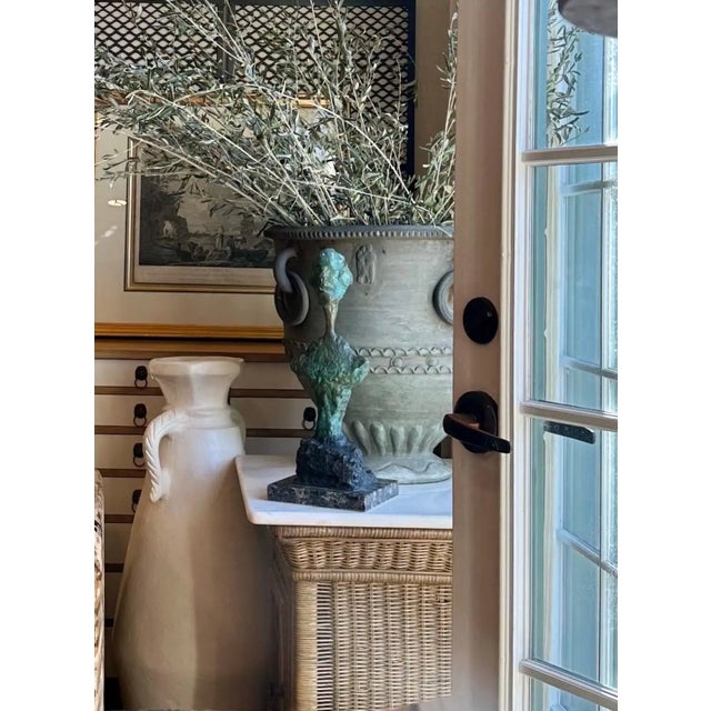 Large Sculptured Hand-Crafted White Terracotta-Clay Pottery Vessel For Sale - Image 4 of 13