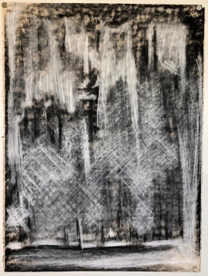 James O. Clark, Abstract Gestural Drawing Chalk and Charcoal Drawing, Light Sculpture Artist, 1988