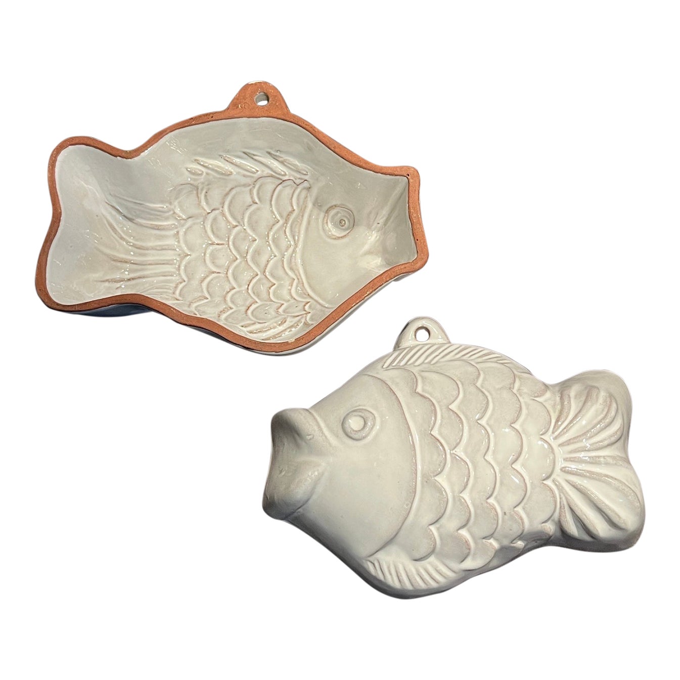 Mid-Century Czech Ceramic Fish Molds - A Pair | Chairish