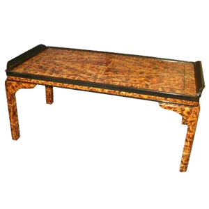 Bespoke Lacquered Faux-Tortoise Coffee Table
